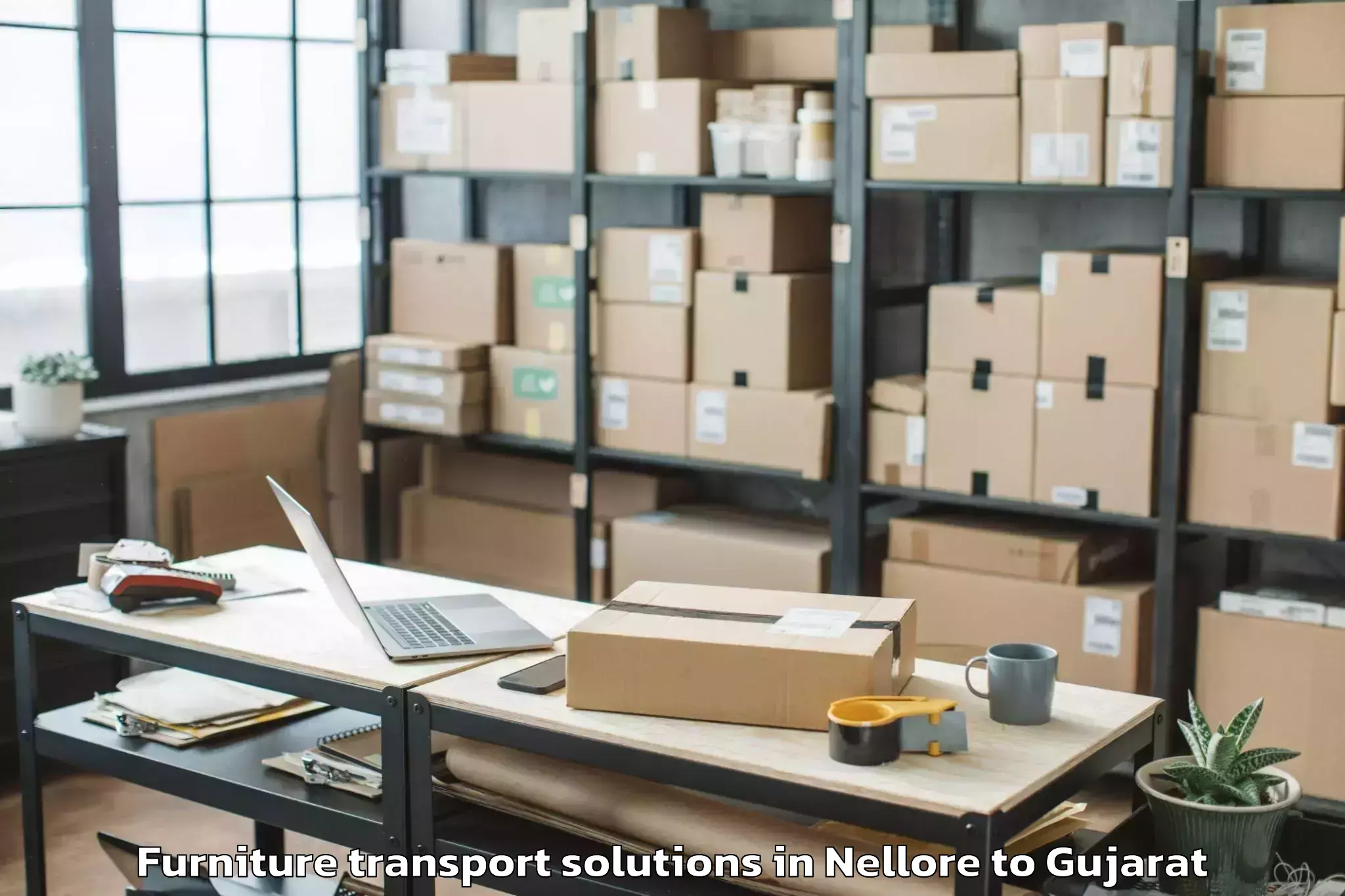 Top Nellore to Iit Gandhi Nagar Furniture Transport Solutions Available